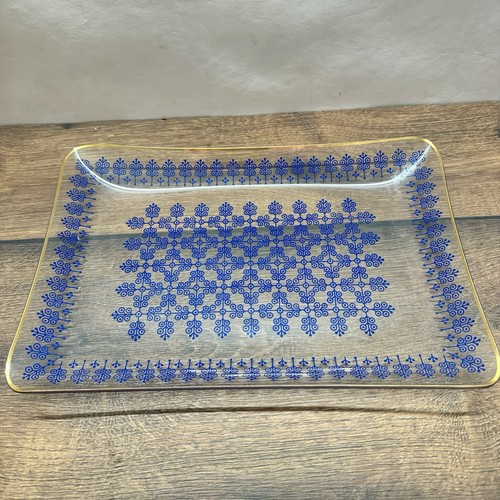 Vintage glas kuchenplatte - glas-kuchenplatte, blau