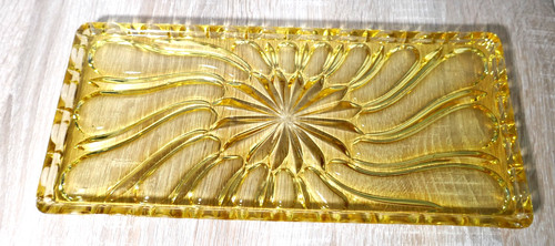 Gelbe glas stollenplatte - glas,